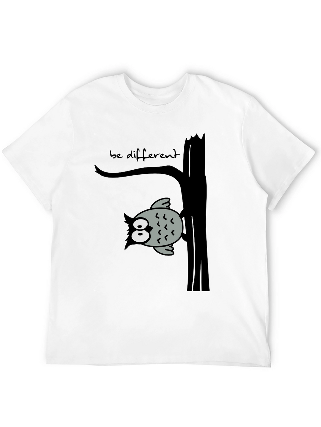 Be Different Owl Tree Black T-Shirt