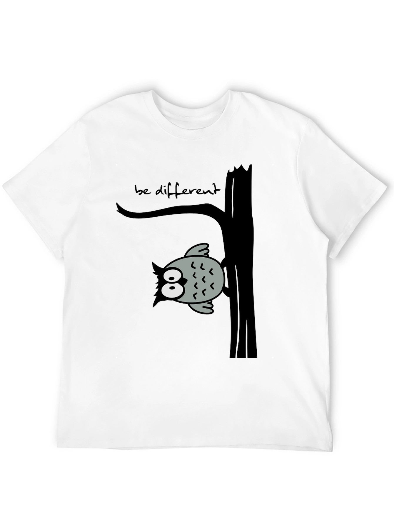 Be Different Owl Tree Black T-Shirt