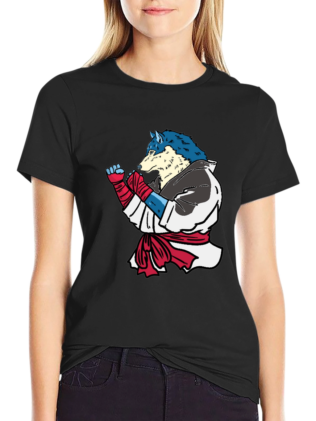 Martial Arts Wolf Graphic T-Shirt