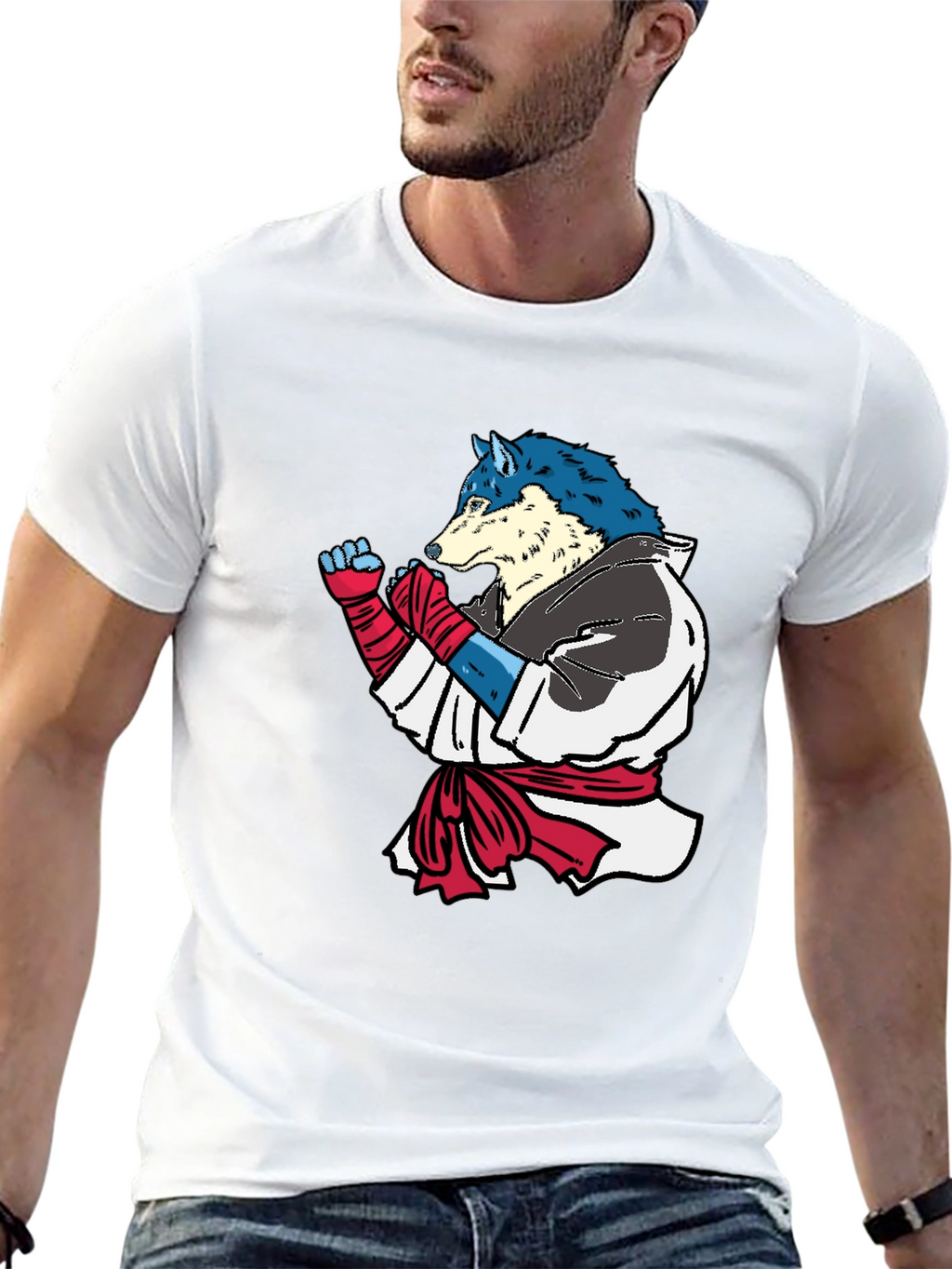 Martial Arts Wolf Graphic T-Shirt