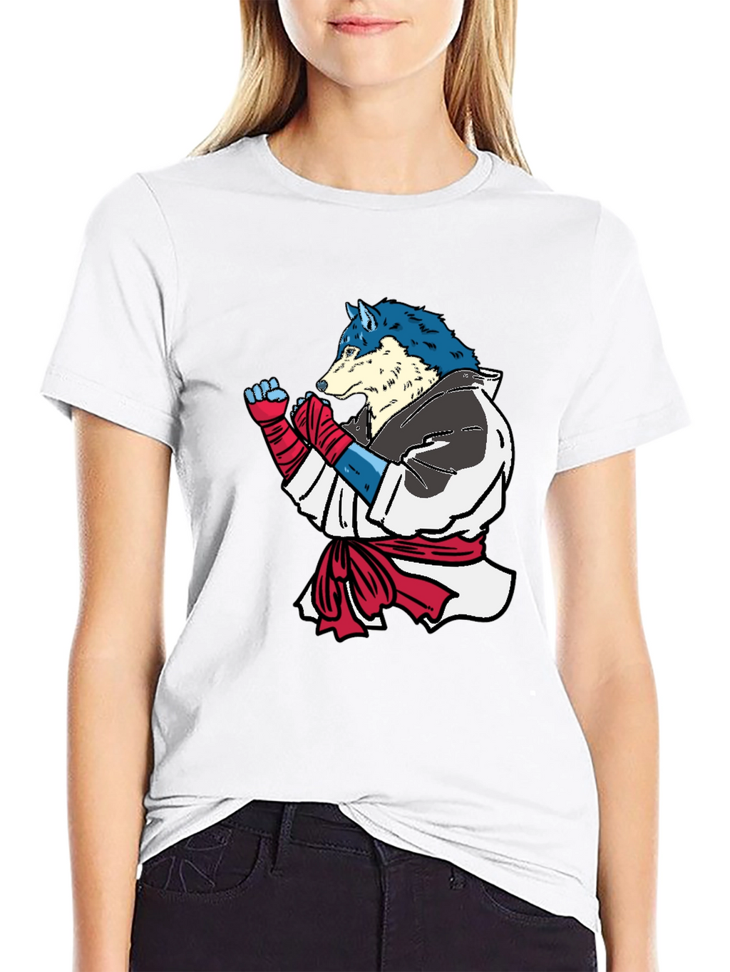 Martial Arts Wolf Graphic T-Shirt