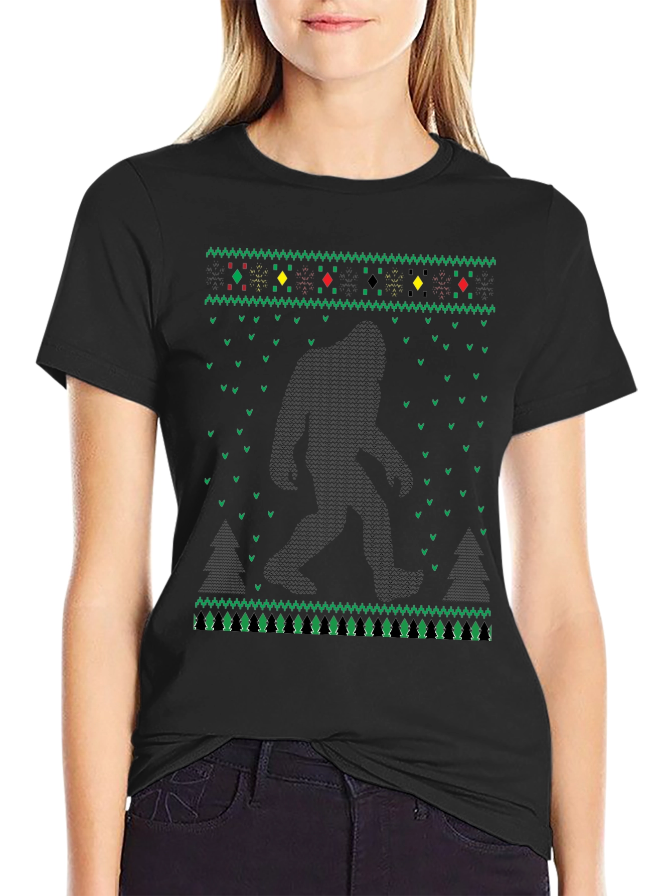 Bigfoot Ugly Christmas Sweater T-Shirt