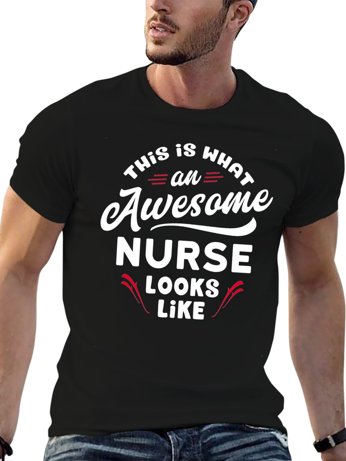 Awesome Nurse Graphic T-Shirt - Black