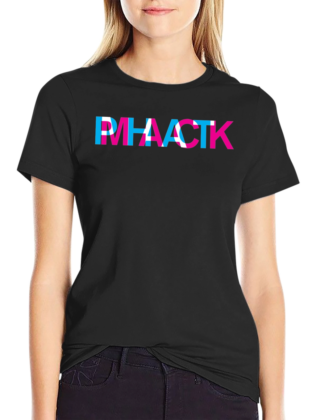 Abstract Letter Graphic Black T-Shirt