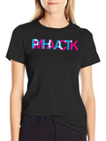 Abstract Letter Graphic Black T-Shirt