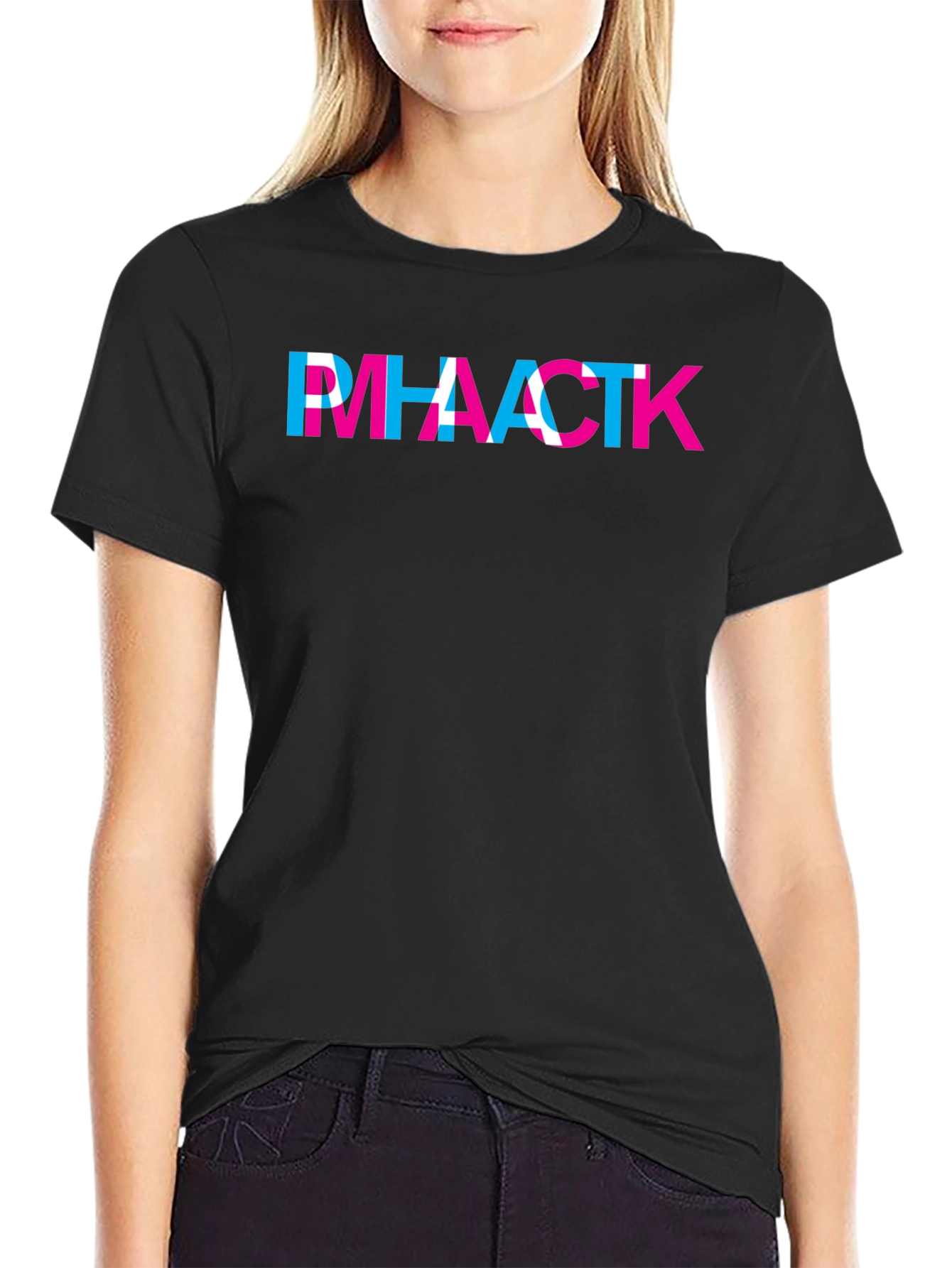 Abstract Letter Graphic Black T-Shirt
