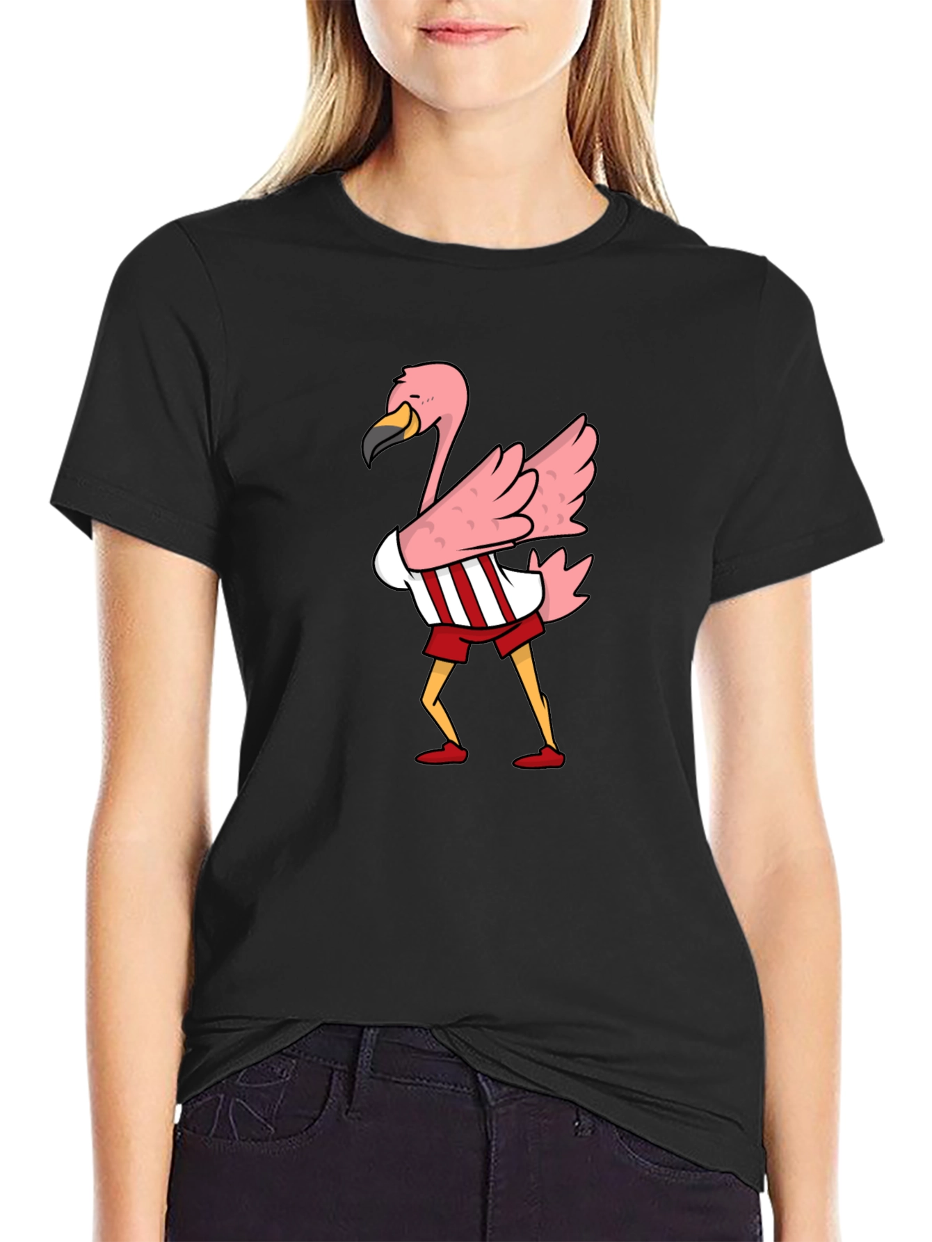 Flamingo Cartoon Graphic T-Shirt