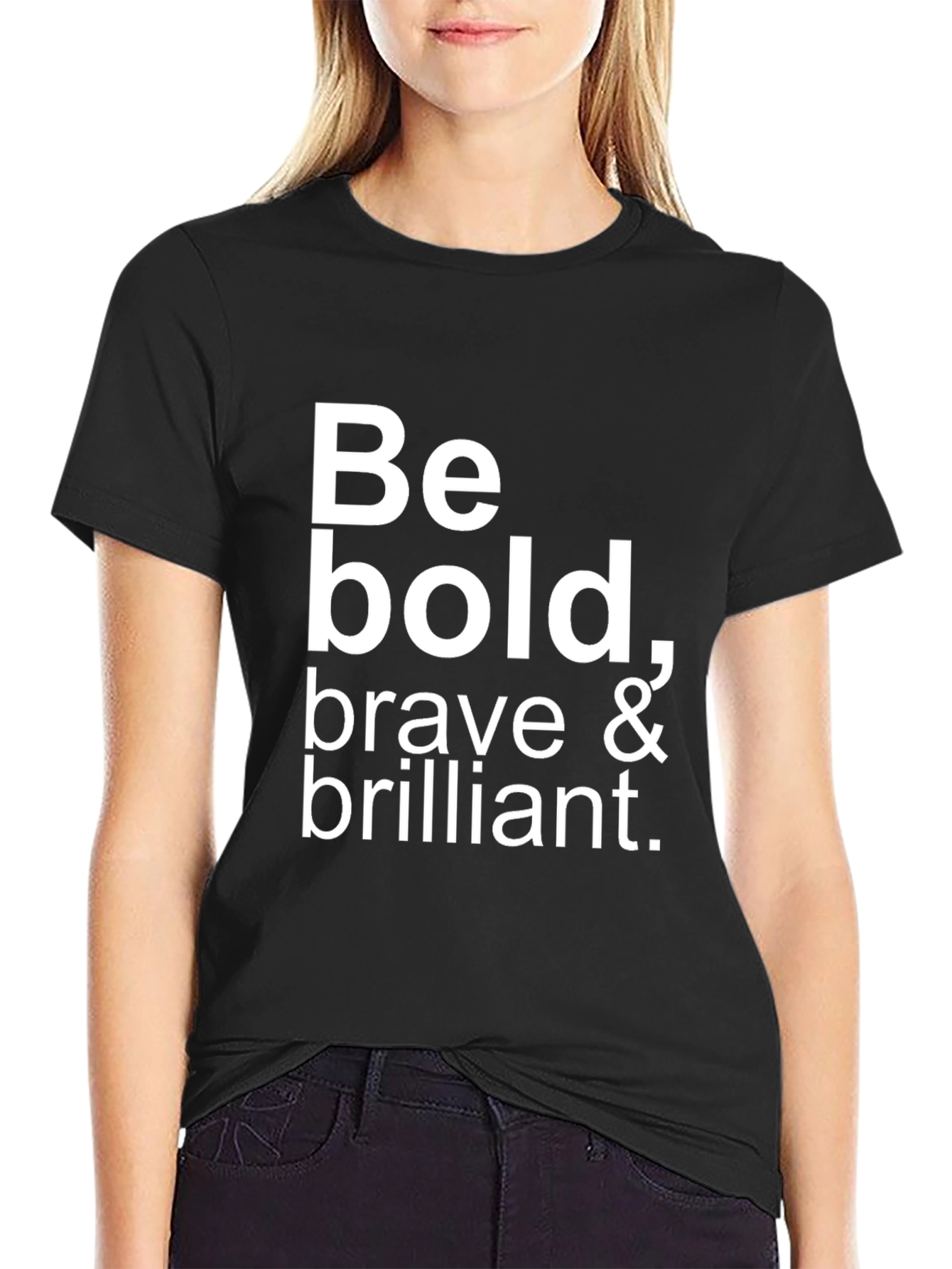 Be Bold Graphic Tee - Black Cotton Blend
