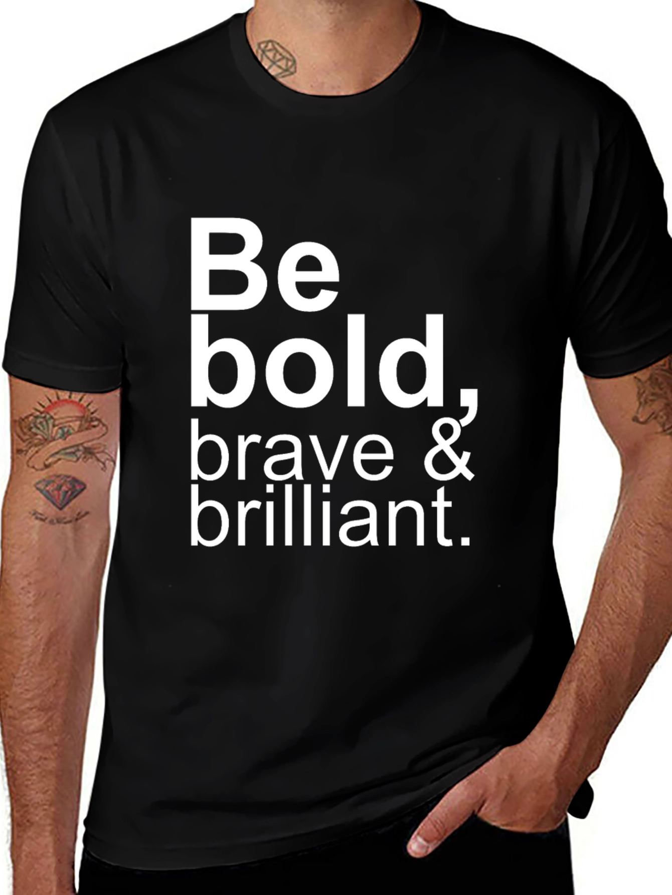 Be Bold Graphic Tee - Black Cotton Blend