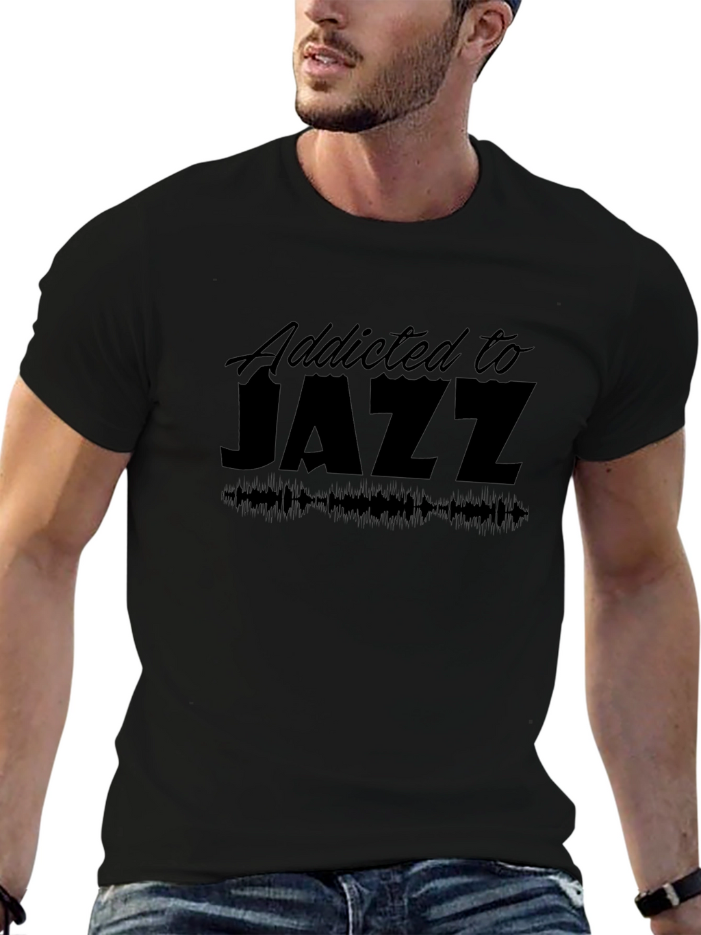 Addicted to Jazz Black Graphic Tee