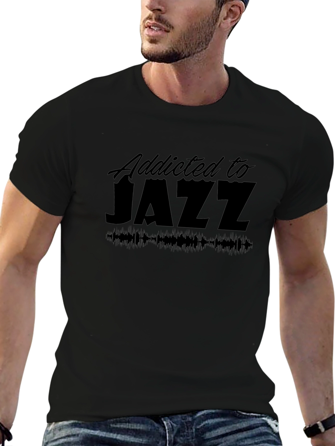 Addicted to Jazz Black Graphic Tee