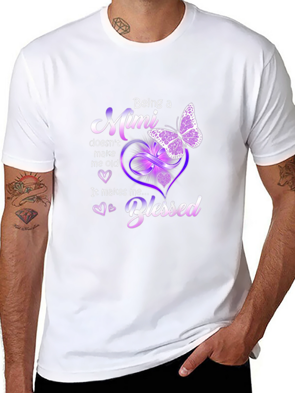Blessed Mimi T-Shirt: Butterfly & Hearts Design