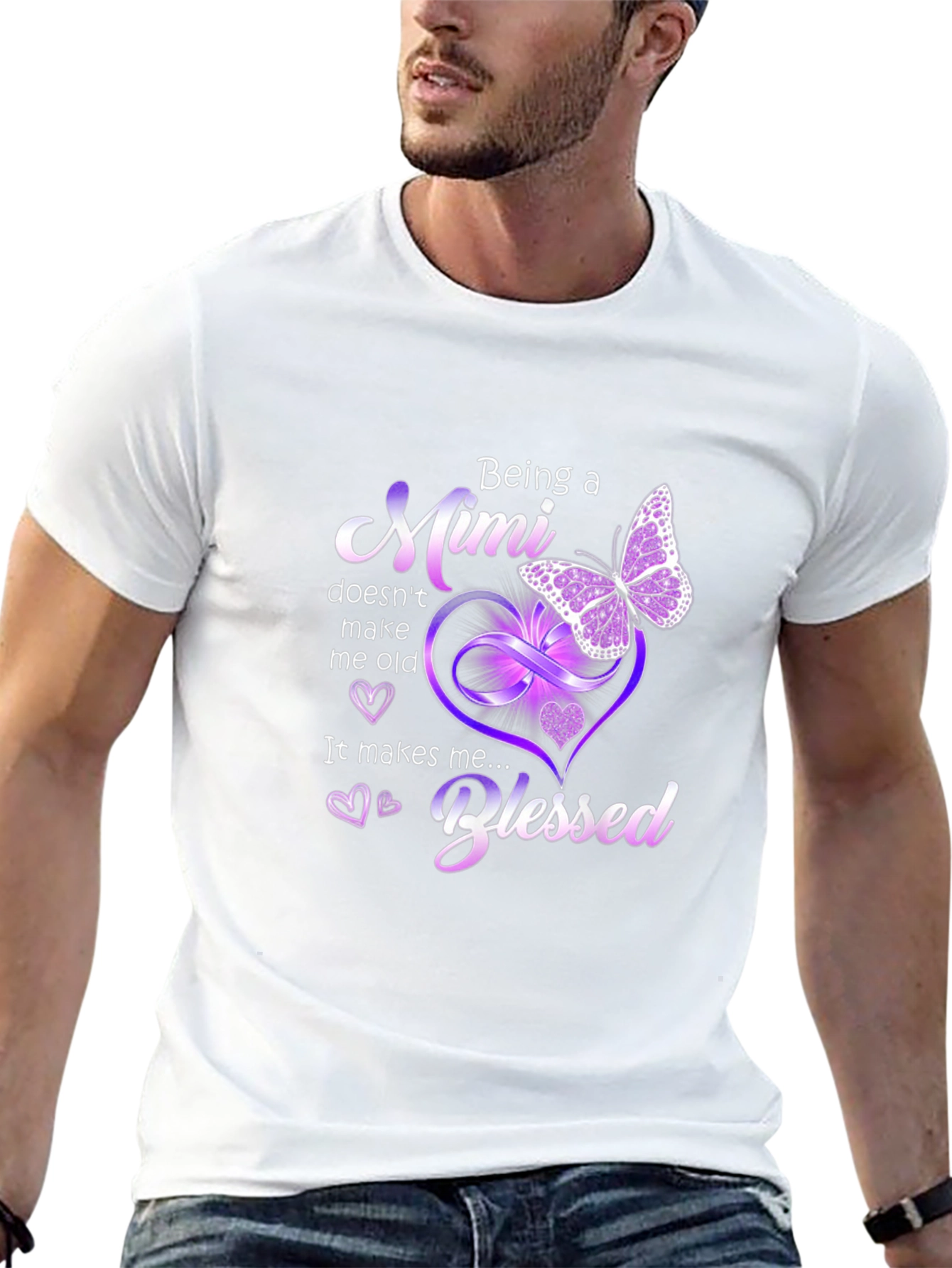 Blessed Mimi T-Shirt: Butterfly & Hearts Design