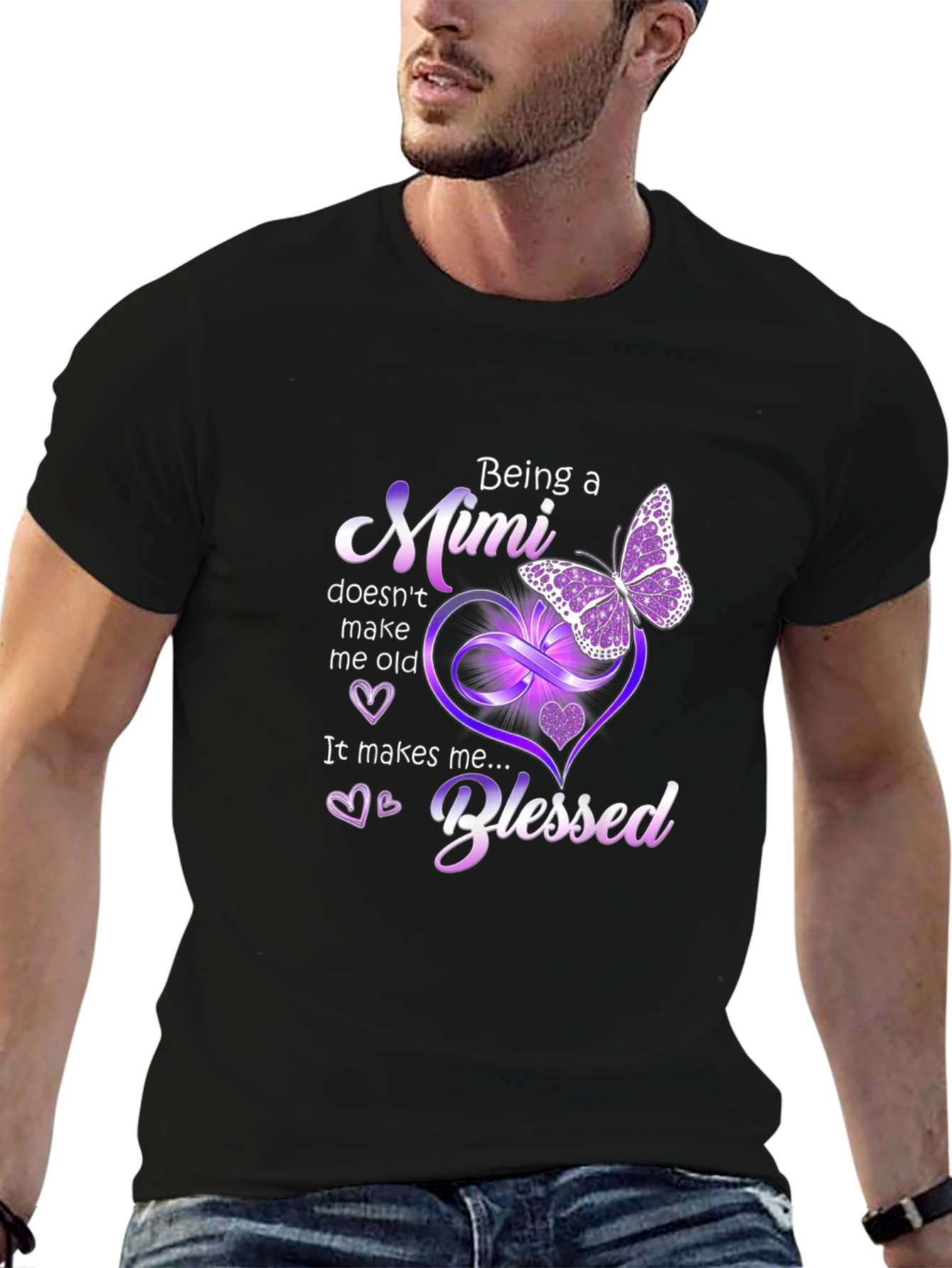 Blessed Mimi T-Shirt: Butterfly & Hearts Design