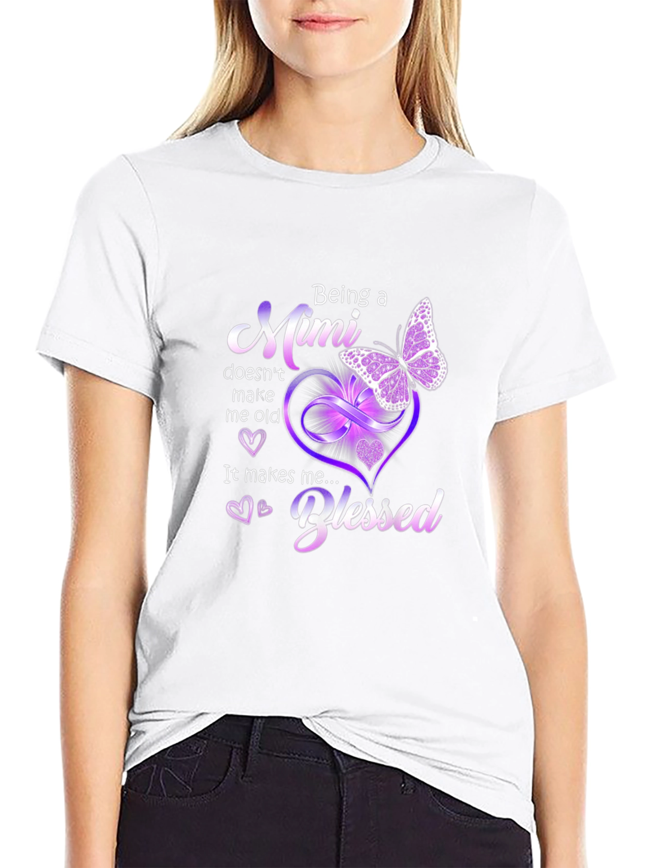 Blessed Mimi T-Shirt: Butterfly & Hearts Design