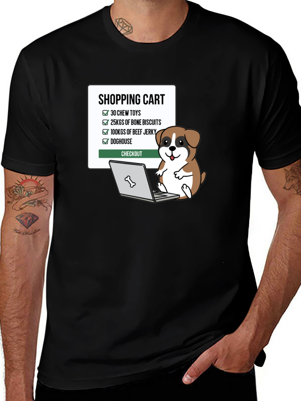 Funny Dog Shopping Cart T-Shirt