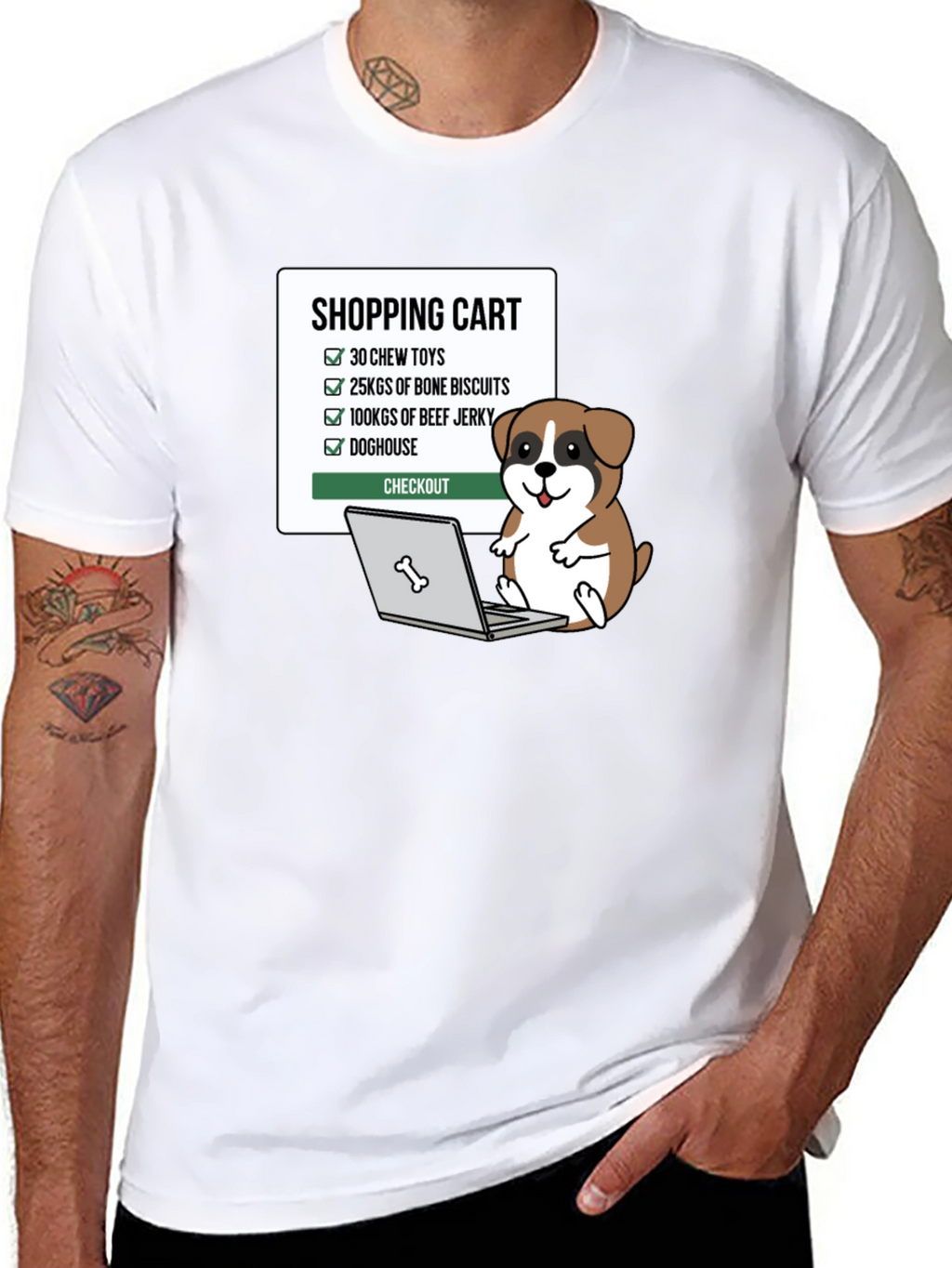 Funny Dog Shopping Cart T-Shirt
