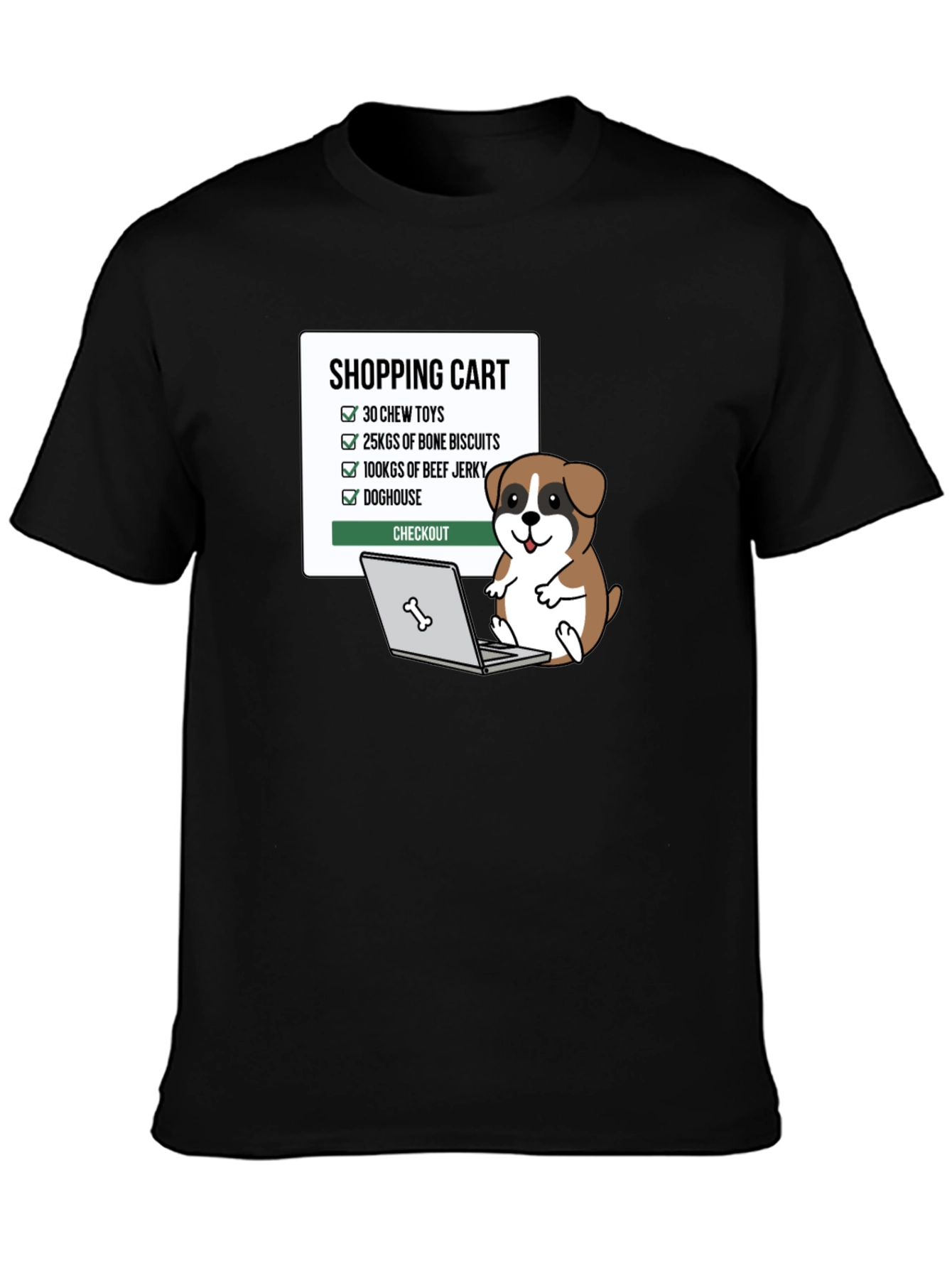 Funny Dog Shopping Cart T-Shirt
