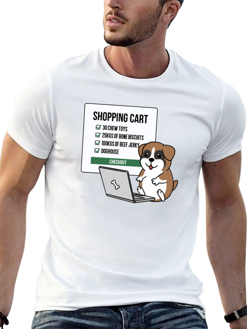 Funny Dog Shopping Cart T-Shirt