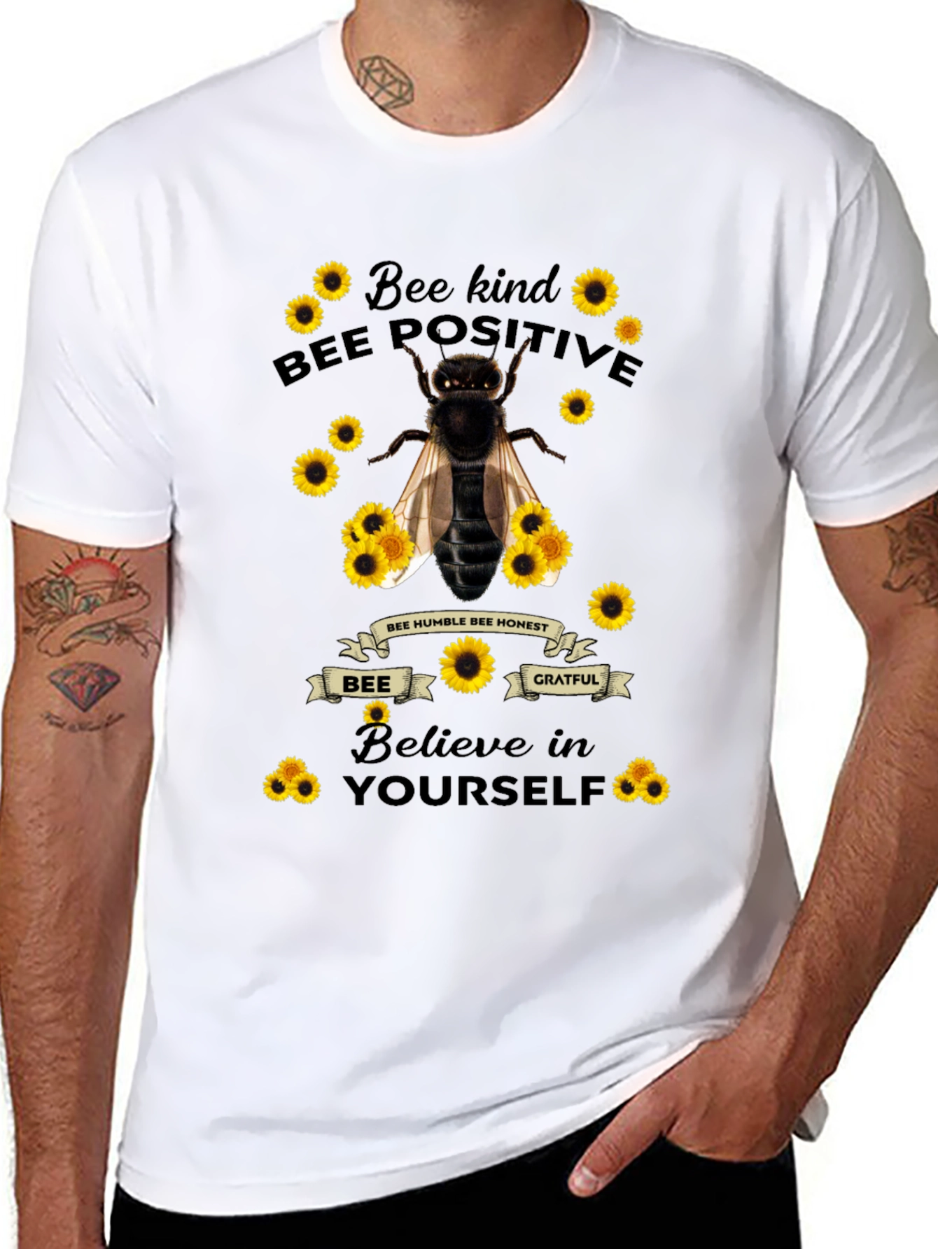 Bee Kind Positive T-Shirt - Motivational Tee