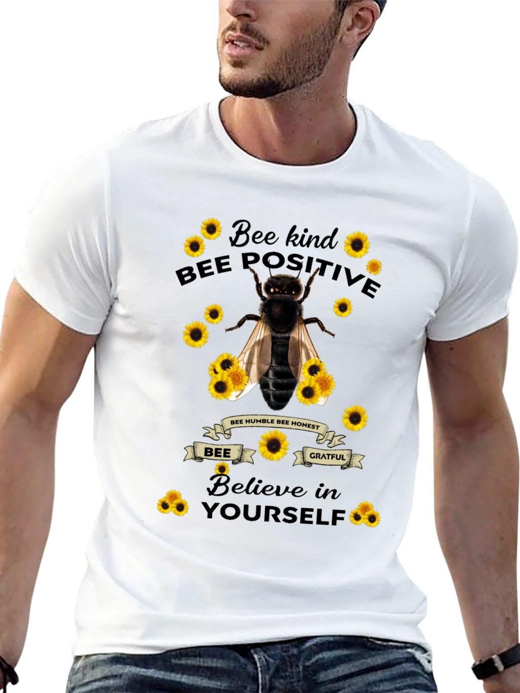 Bee Kind Positive T-Shirt - Motivational Tee
