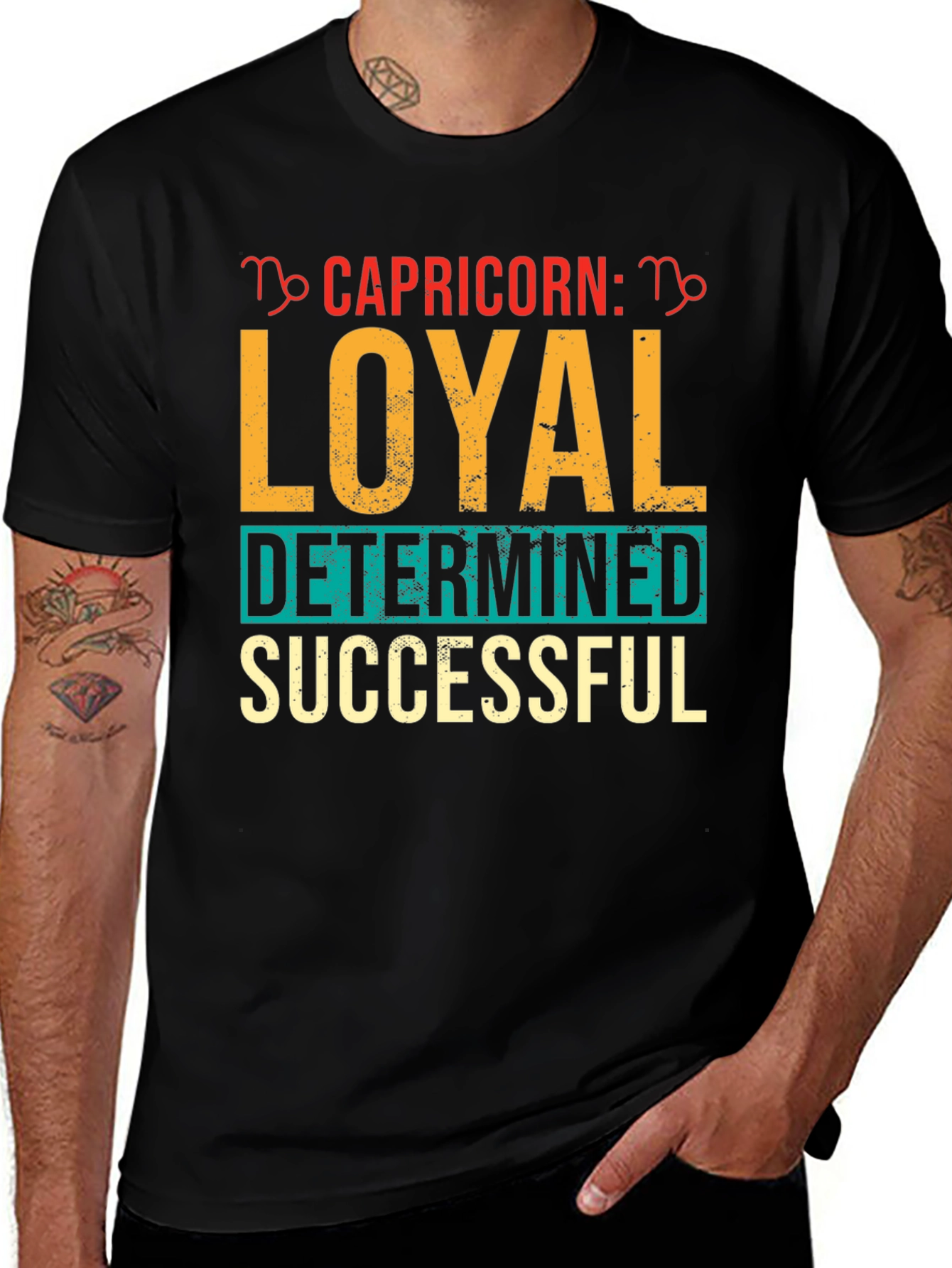 Capricorn Zodiac Sign T-Shirt - Loyal Determined Successful