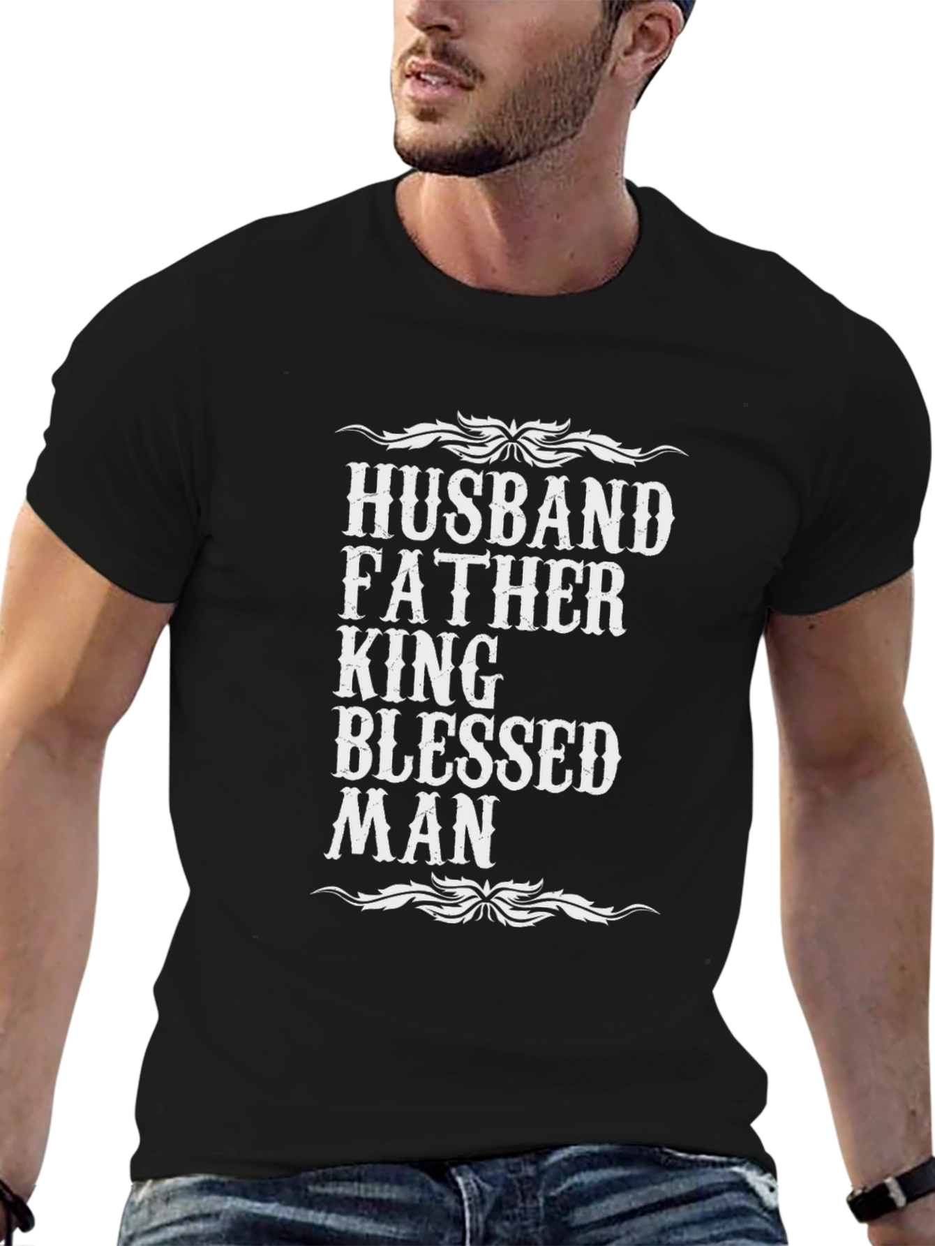 Husband Father King Blessed Man T-Shirt