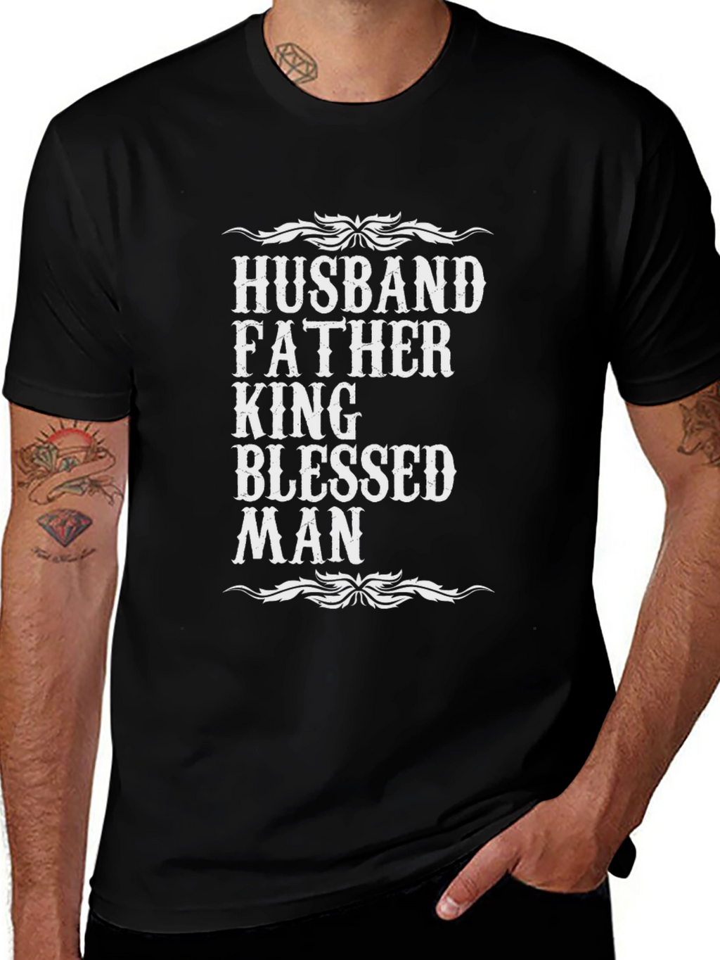 Husband Father King Blessed Man T-Shirt