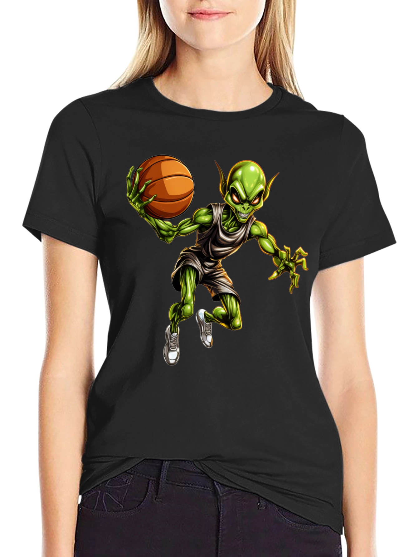 Alien Basketball Player Graphic Tee