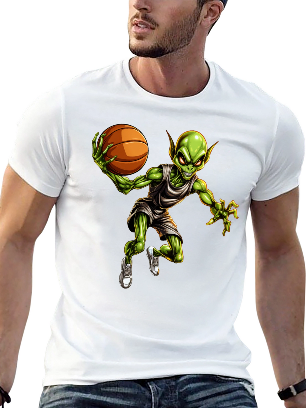 Alien Basketball Player Graphic Tee