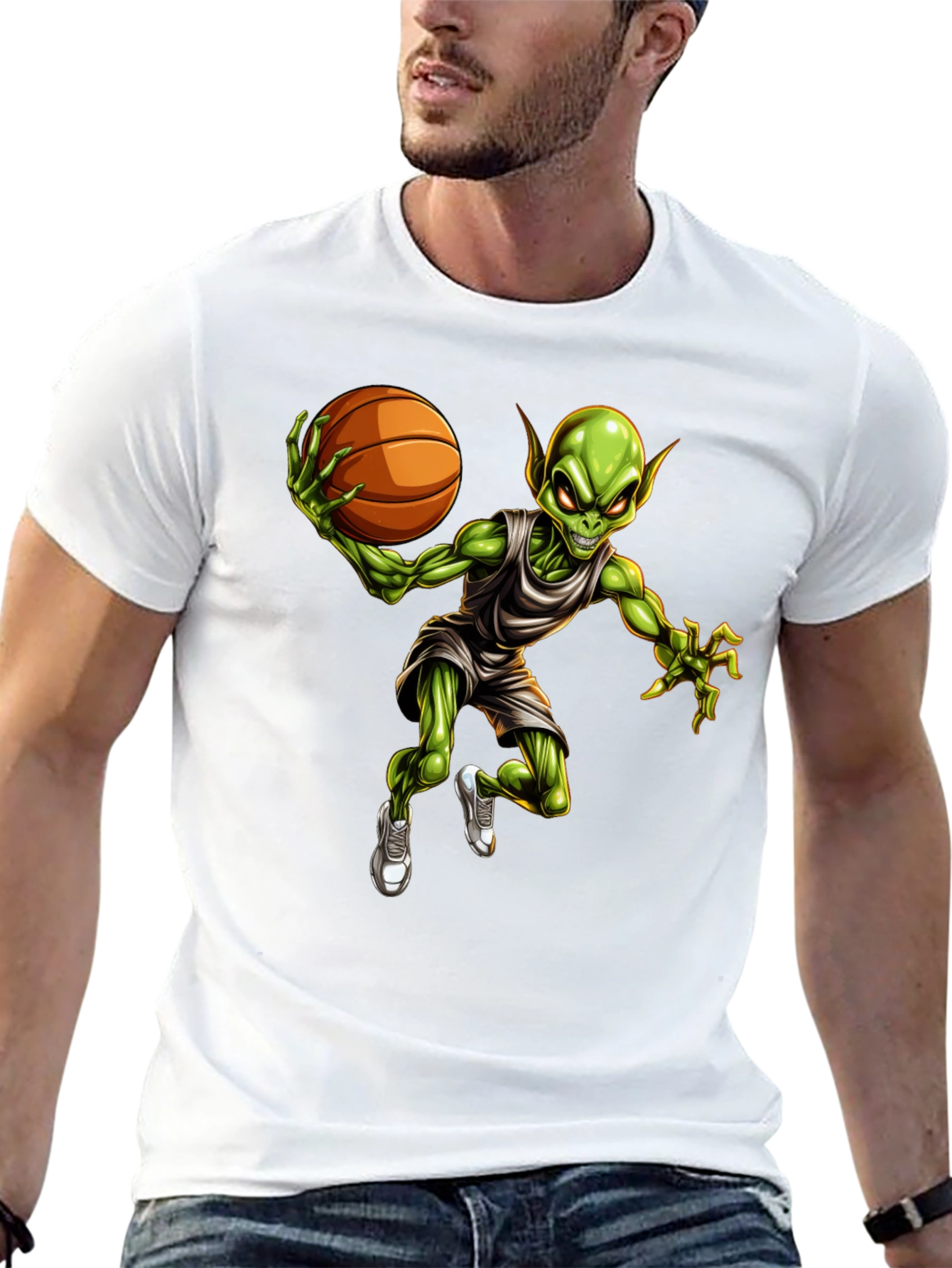 Alien Basketball Player Graphic Tee