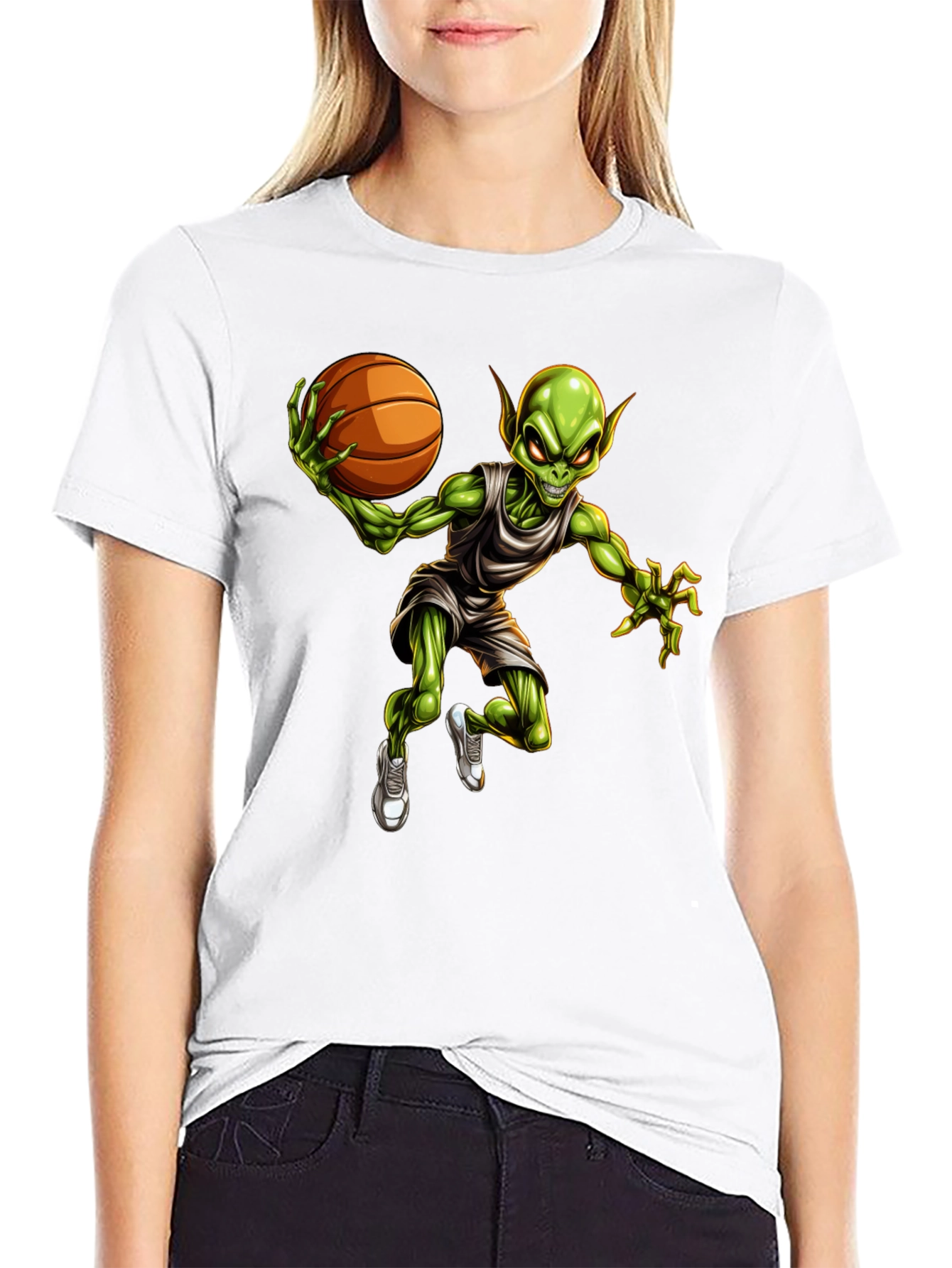 Alien Basketball Player Graphic Tee