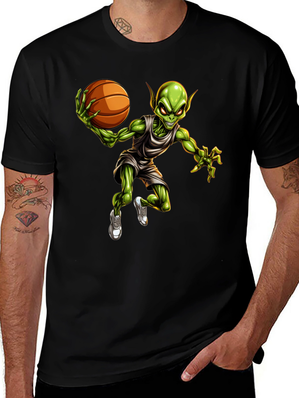 Alien Basketball Player Graphic Tee
