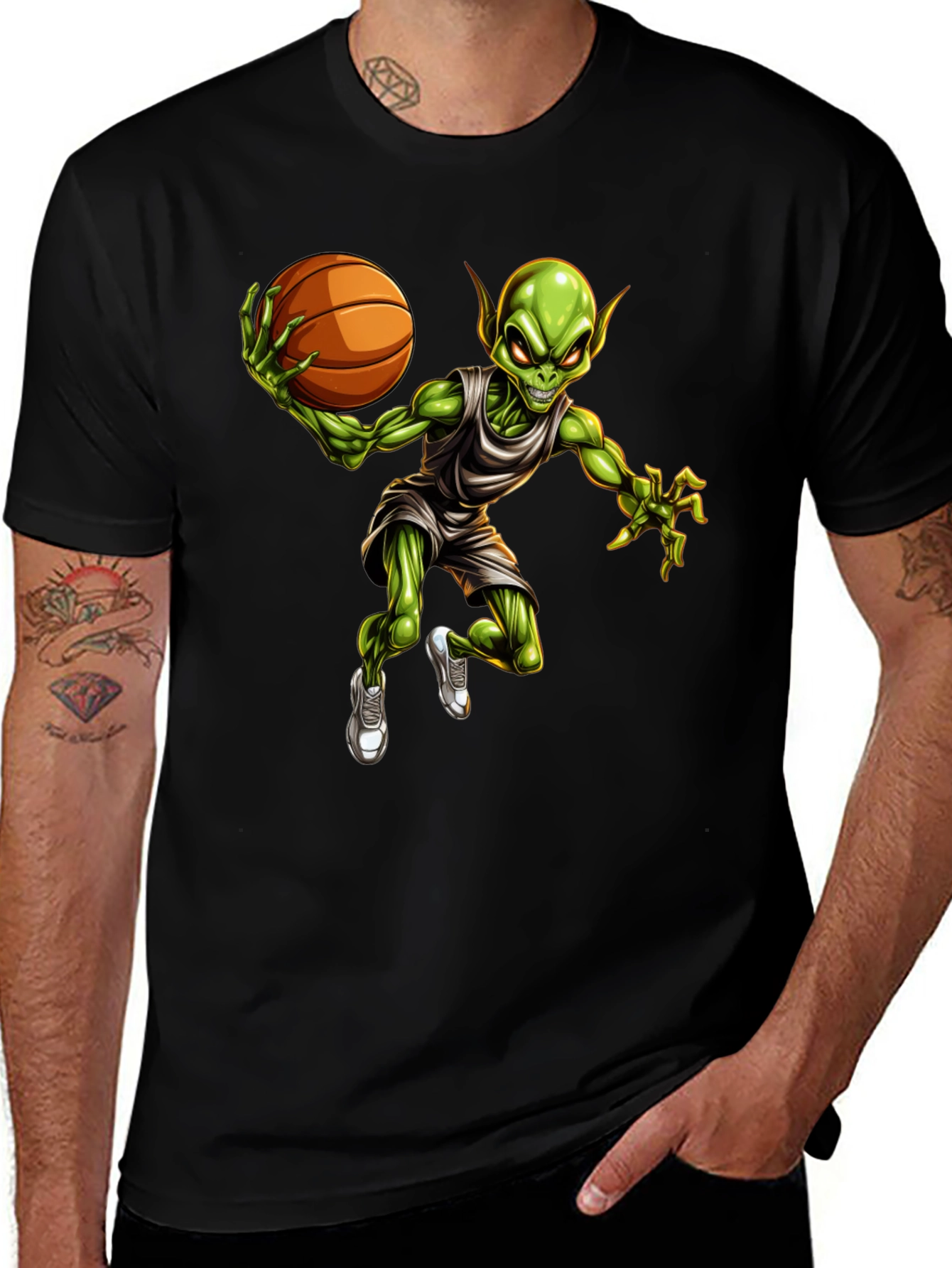 Alien Basketball Player Graphic Tee