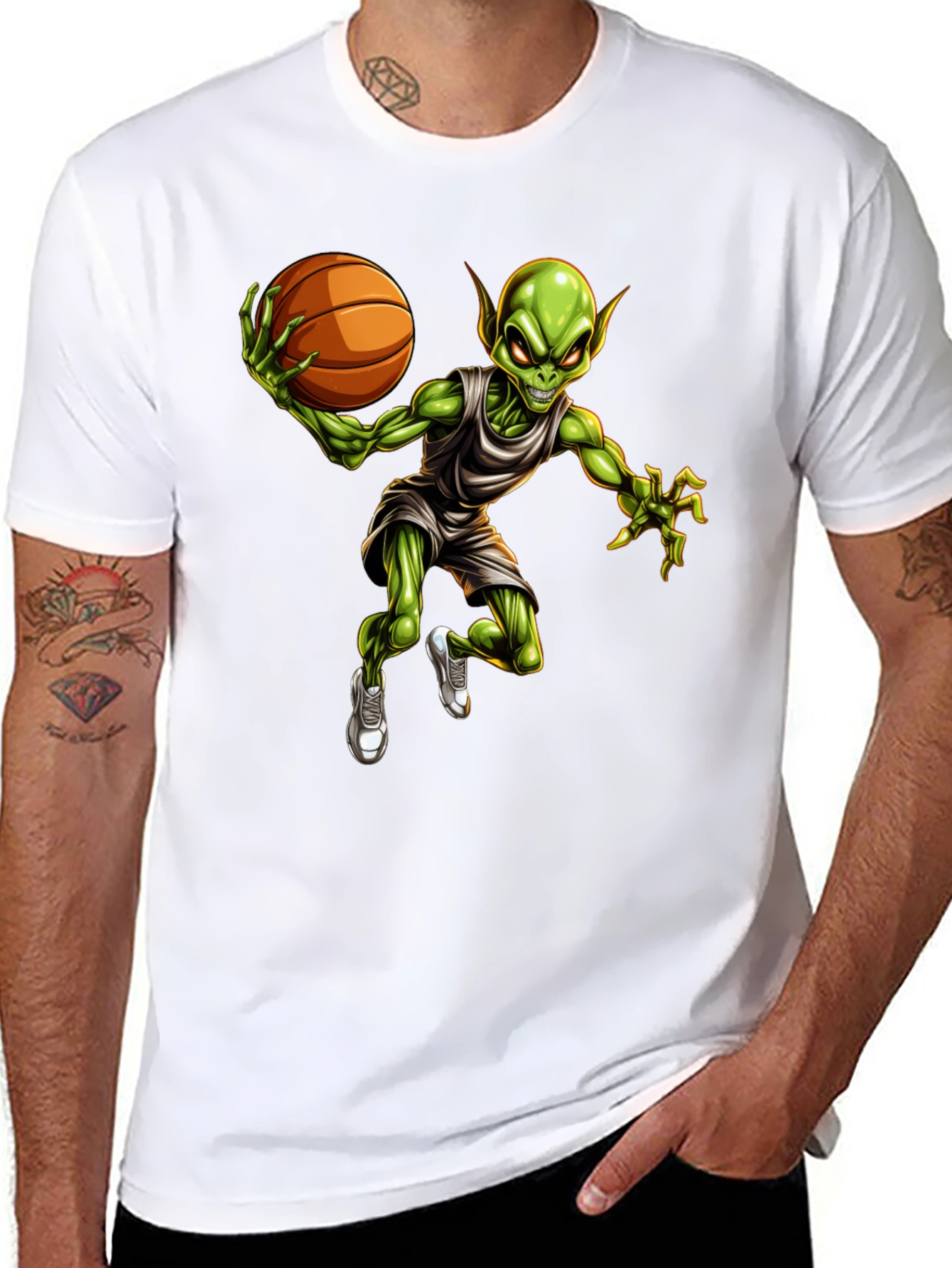 Alien Basketball Player Graphic Tee