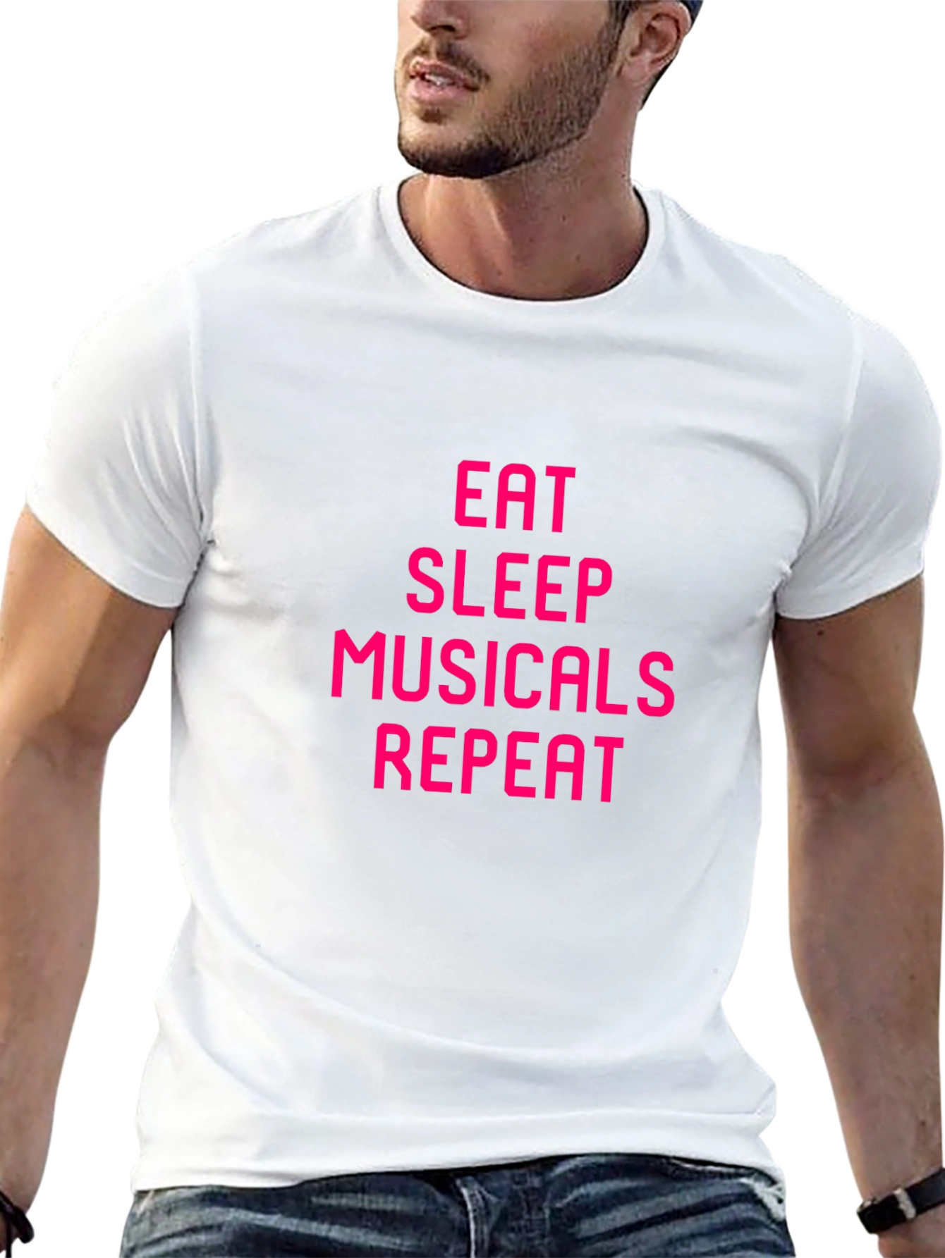 Eat Sleep Musicals Repeat Black Tee