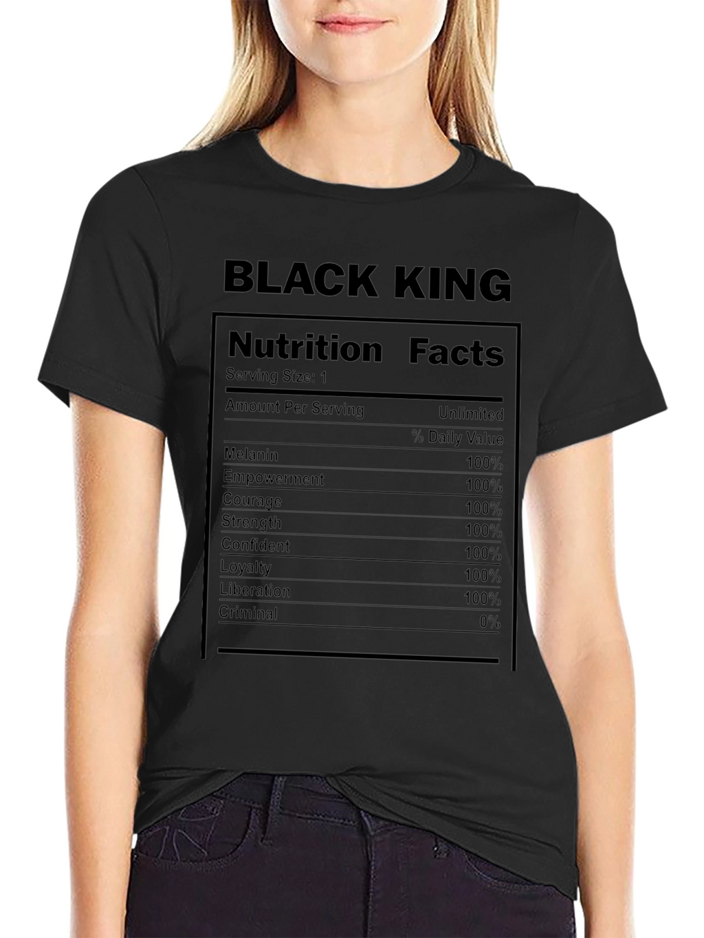 Black King Nutrition Facts T-Shirt