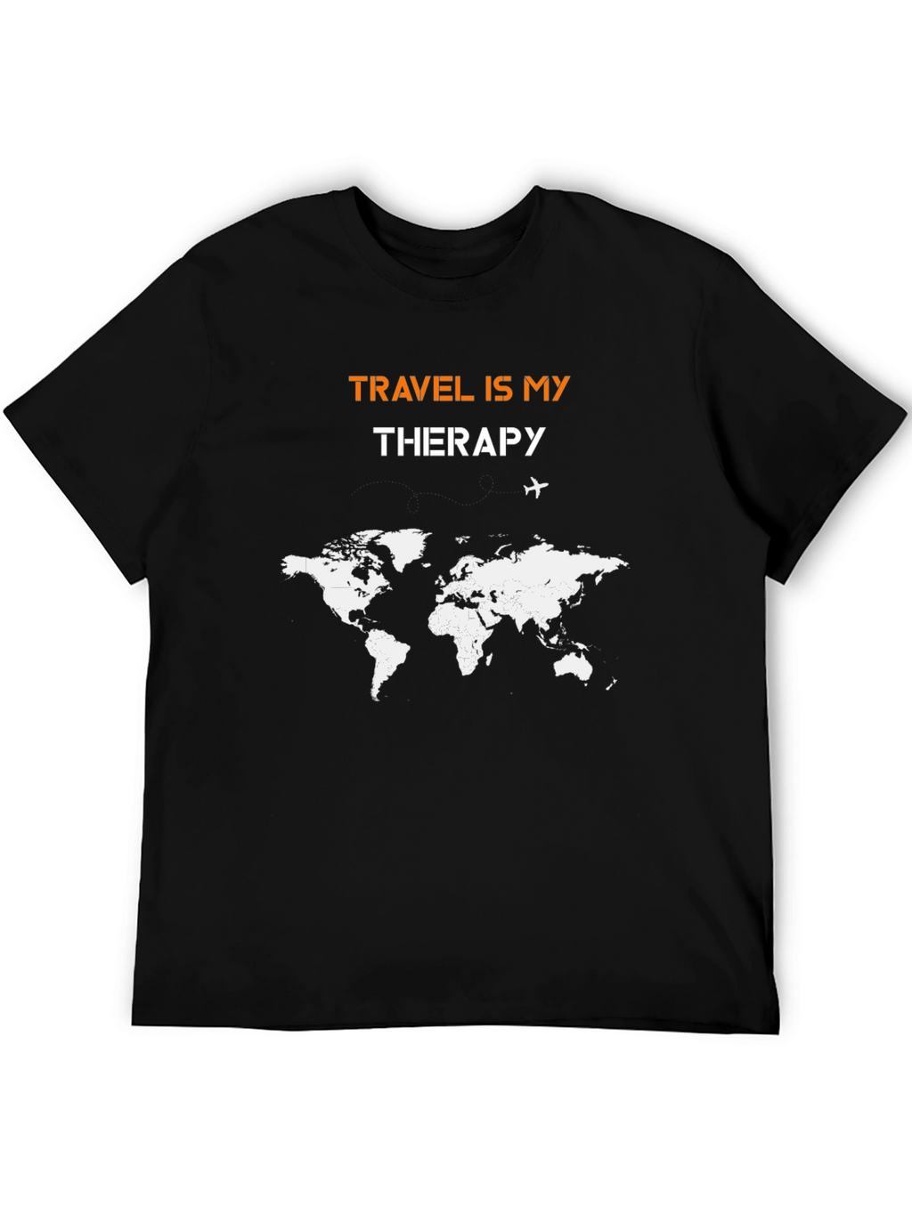 Travel Is My Therapy World Map Graphic Tee
