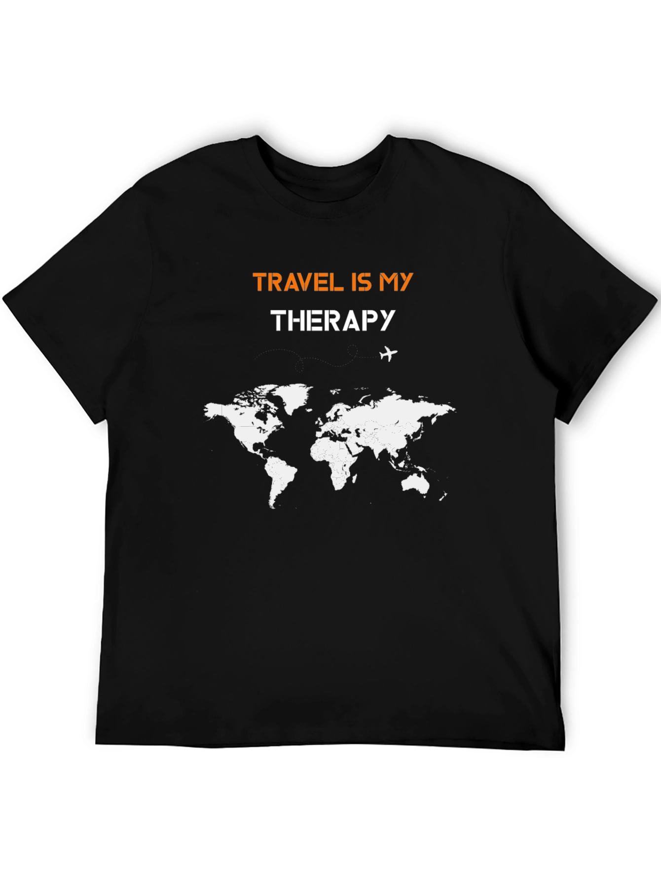 Travel Is My Therapy World Map Graphic Tee