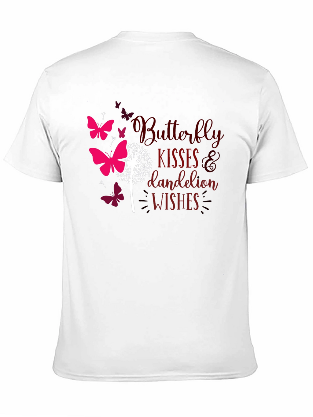 Butterfly Kisses Dandelion Wishes Black T-Shirt