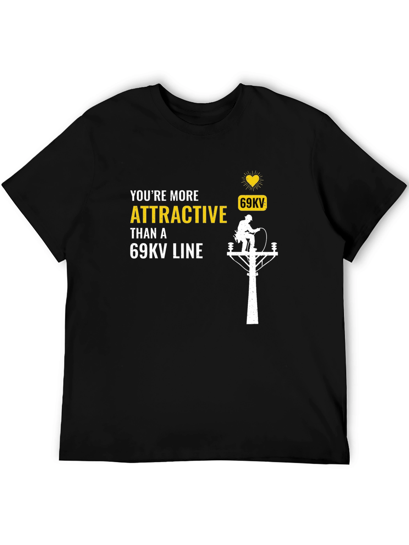 Attractive 69kV Line Lineman Graphic T-Shirt