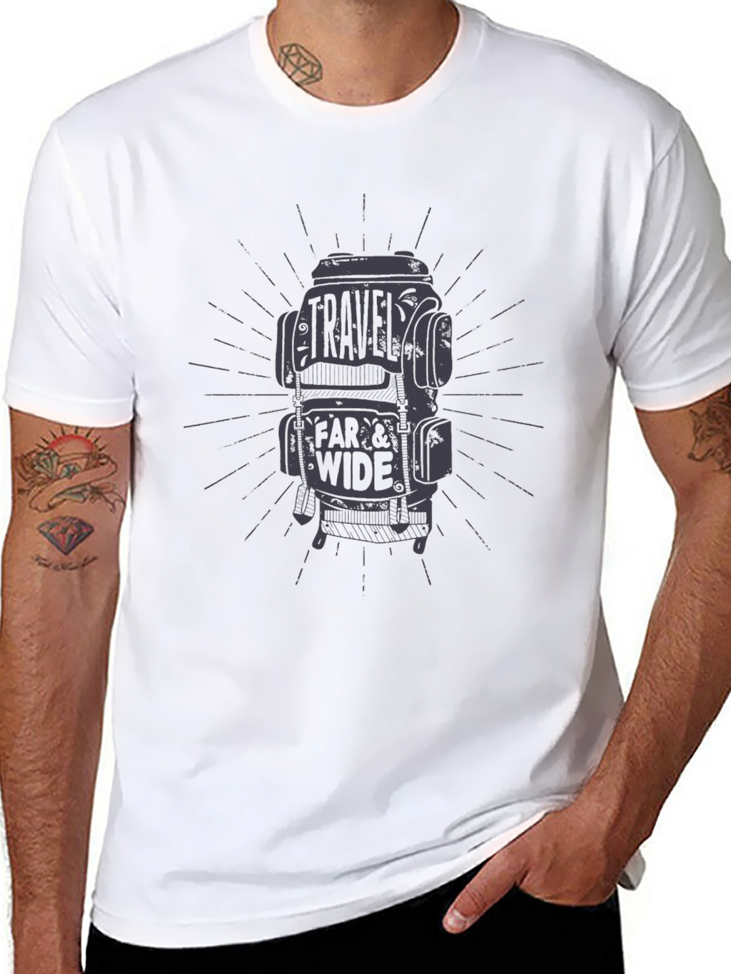 Travel Far & Wide Graphic Tee - Black