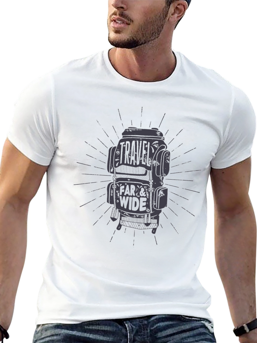 Travel Far & Wide Graphic Tee - Black