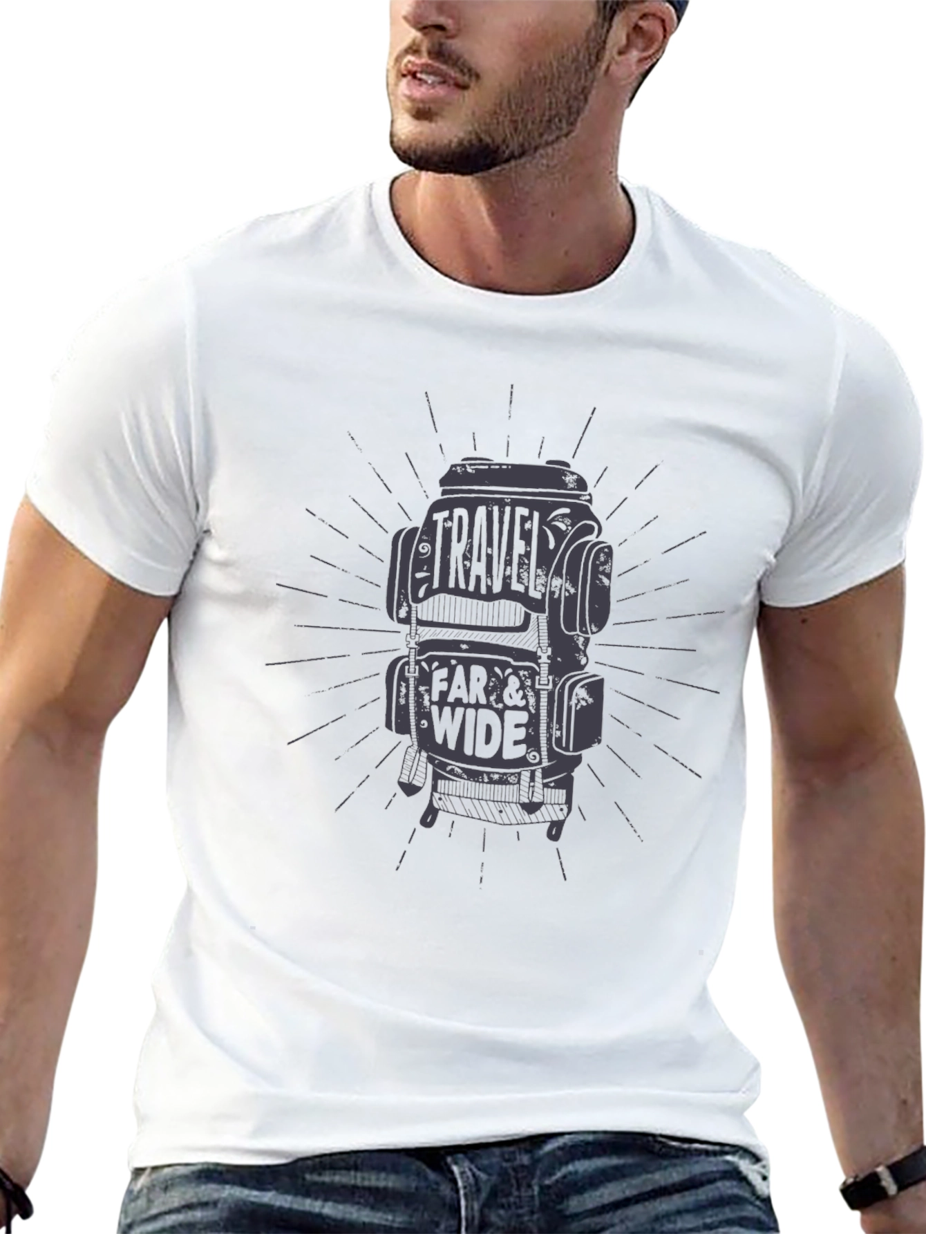 Travel Far & Wide Graphic Tee - Black