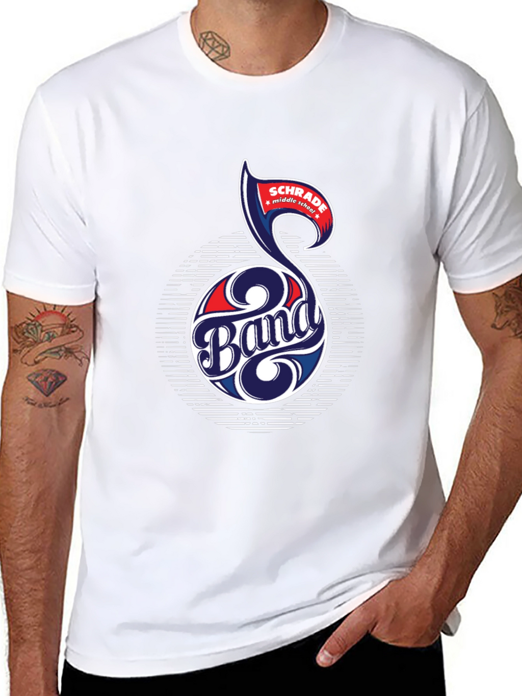 Schrade Middle School Band T-Shirt Music Note