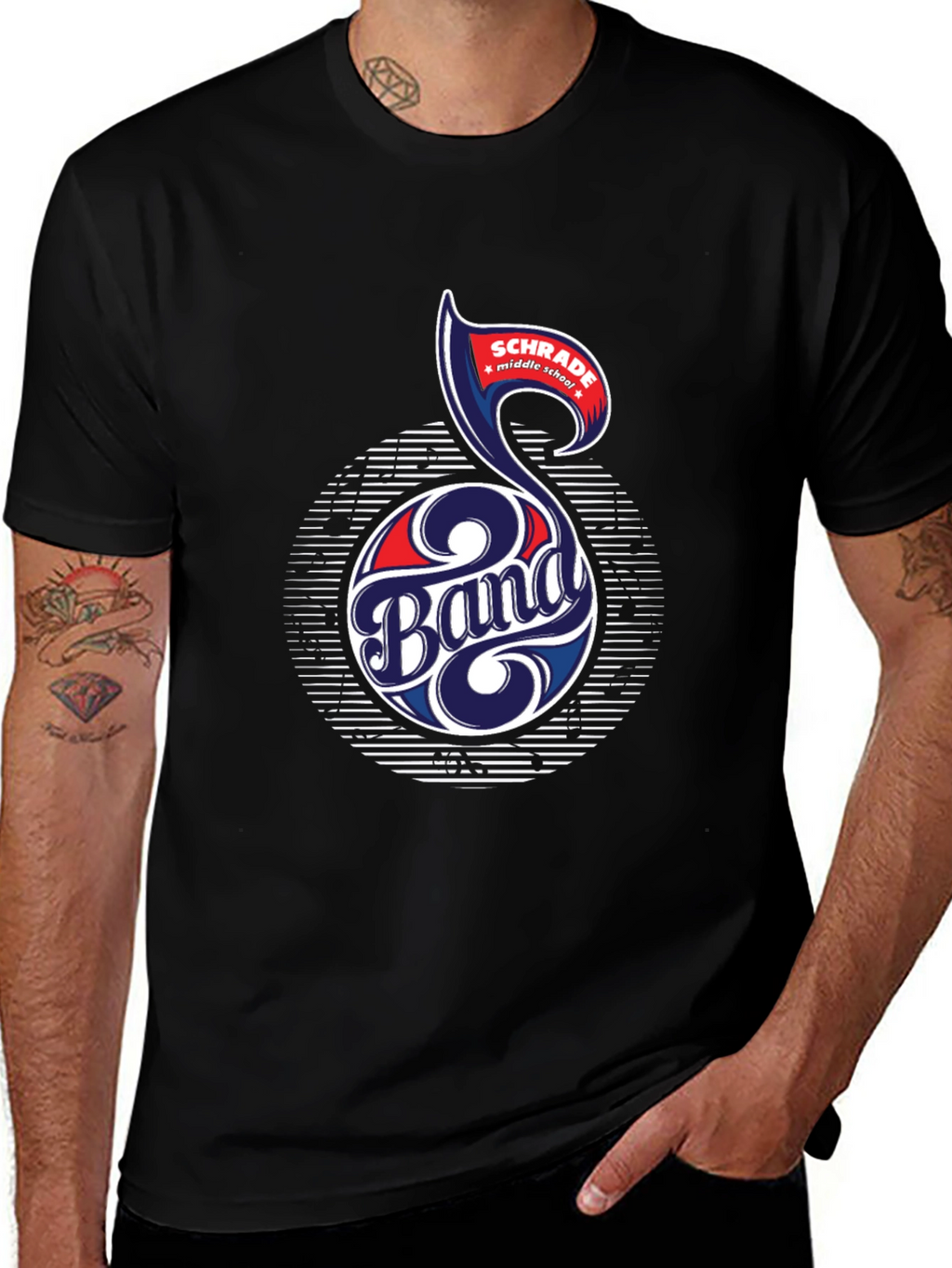 Schrade Middle School Band T-Shirt Music Note