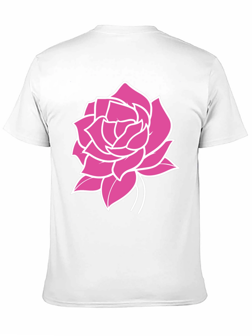 Black T-Shirt with Pink Rose Graphic