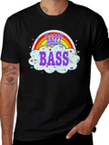 Happy Bass T-Shirt Rainbow Cloud Design
