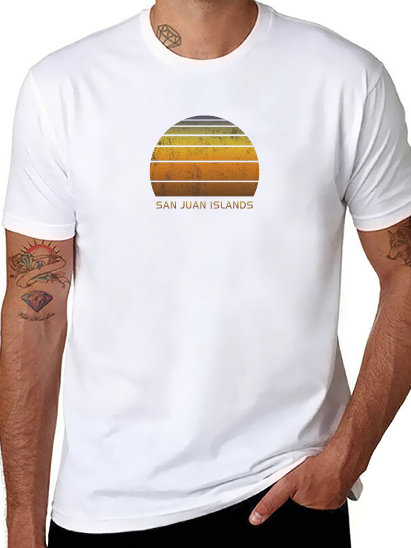 San Juan Islands Retro Sunset Graphic Tee
