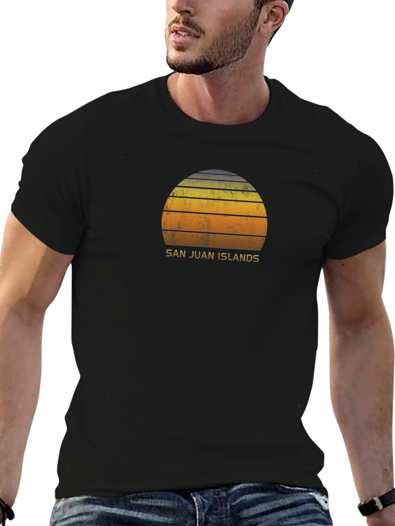 San Juan Islands Retro Sunset Graphic Tee